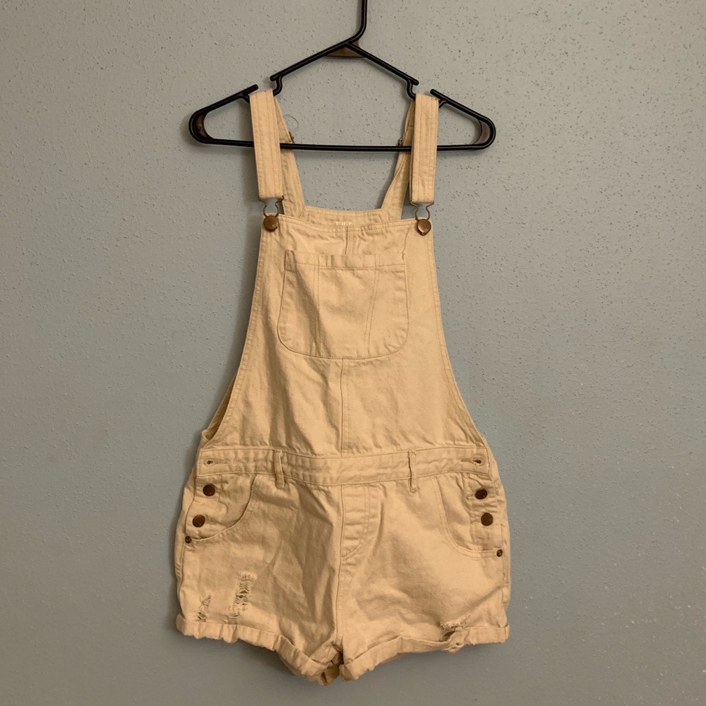 White Overall Shorts